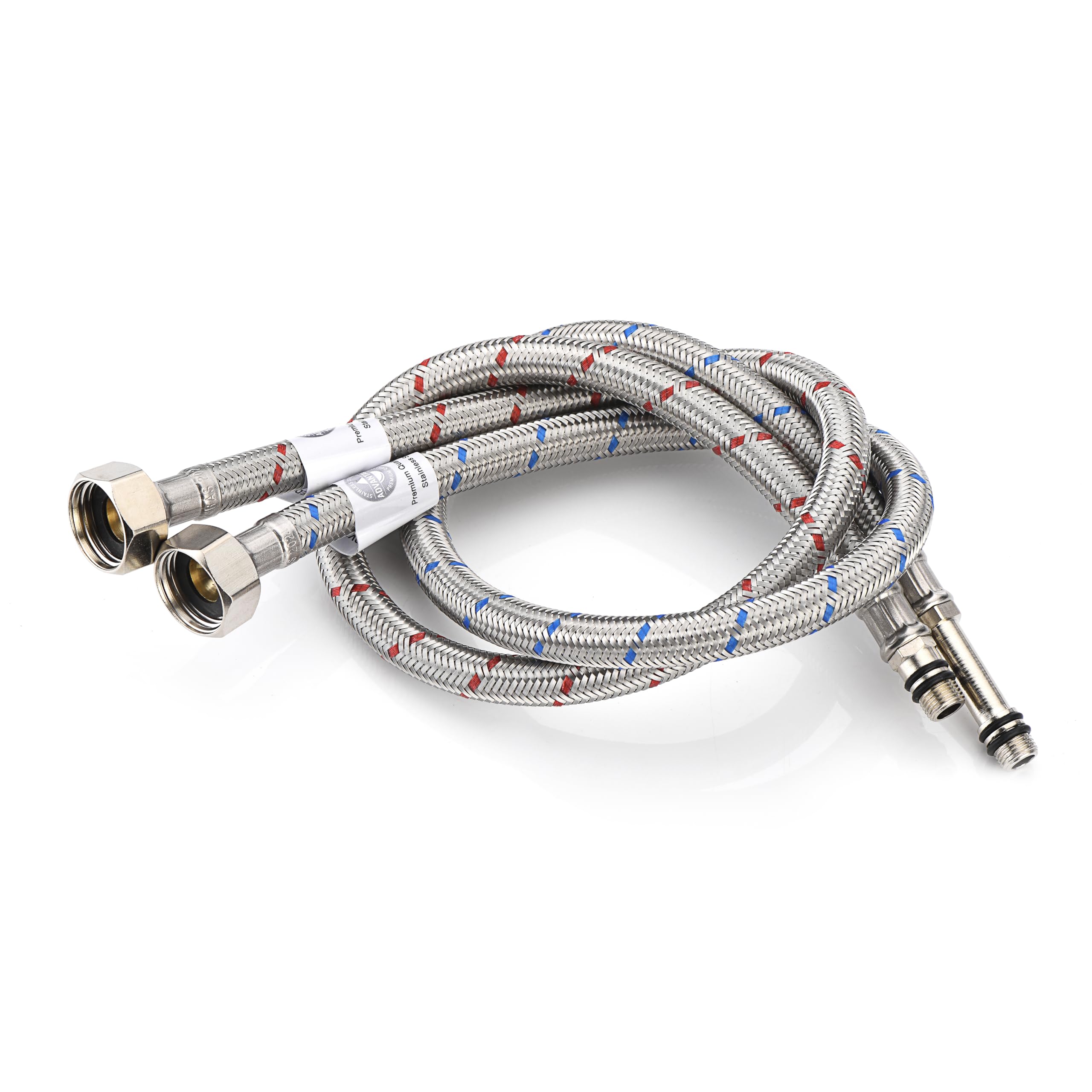 Flexible Tap Connectors M10 x 1/2 BSP 600mm – Pack of 2 | 9 Lengths Available | Braided Stainless Steel Flexi Hose | WRAS Approved | Kitchen & Basin Monobloc Mixer Tap | Home Range