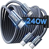 LISEN USB C to USB C Cable, 240W Fast Charging Type C Charger Cord (6.6FT) | 2-Pack | iPhone 18 Pro Max Charger Fast Charging Cord for iPhone 18 17 16 Pro Max Duo iPad MacBook Air Pro Samsung Galaxy S26