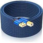 GOSYSONG 20ft USB 2.0 Printer Cable High Speed USB A to USB B Cable Compatible with HP, Canon, Dell, Epson, Xerox Printers (Blue)