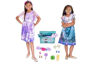 Disney Encanto Madrigal Sisters Dress Up Trunk, Mirabel & Isabela Fashion Dresses Fit Sizes 4-6x [Amazon Exclusive]