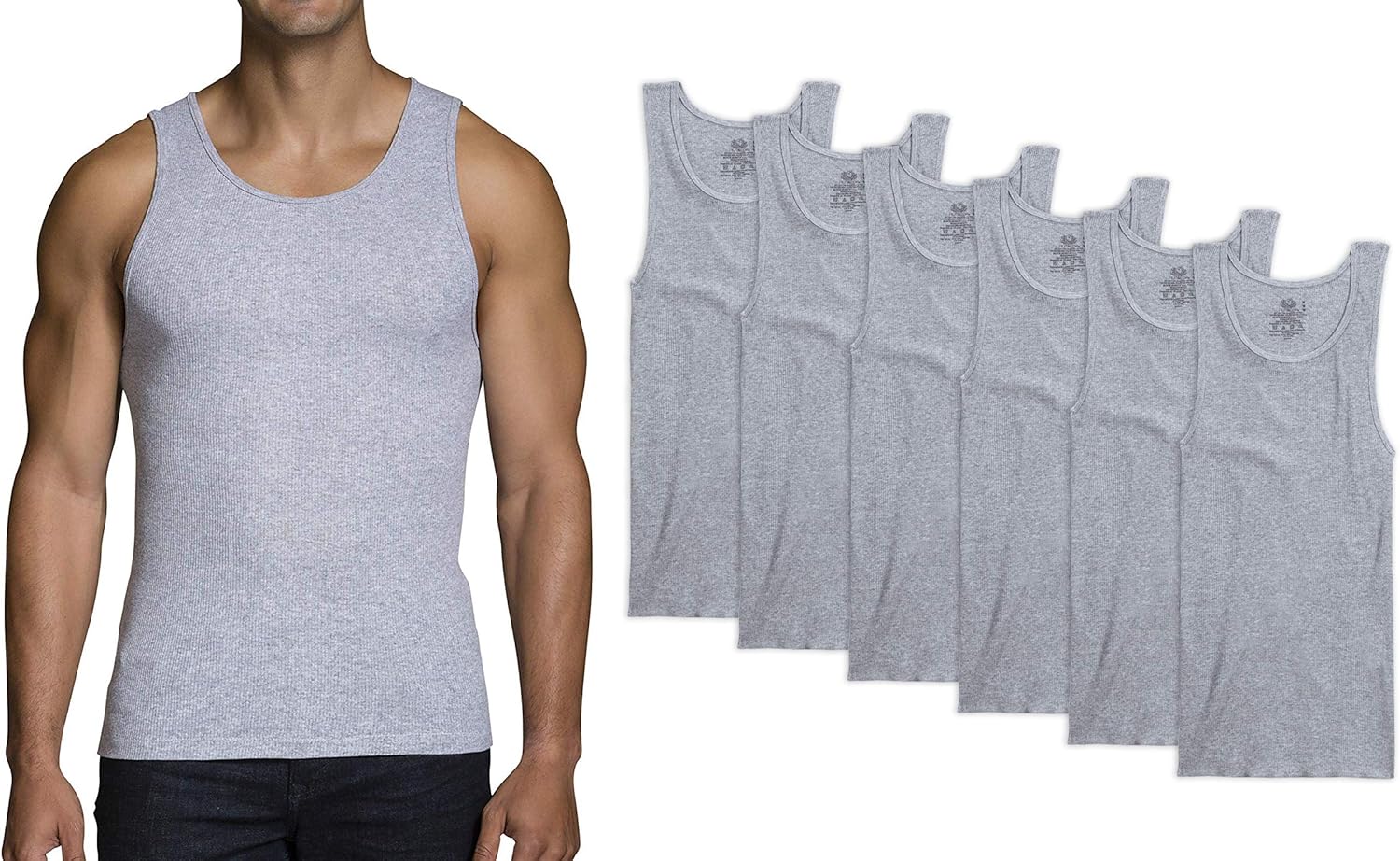 Fruit of the Loom Men's Tag-Free Tank A-Shirt at  Men’s Clothing store