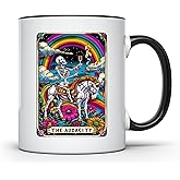 The Audacity Enchanting Black Handled Tarot Card Mug Mystical Ceramic Cup Coffee Tea Unique Occult Spiritual Enthusiasts Gift CCBM1592