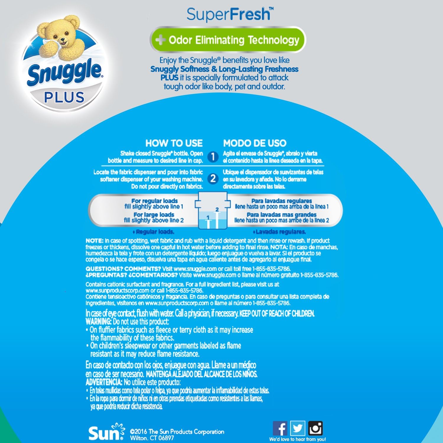 Snuggle Plus Super Fresh Liquid Fabric Softener with Odor Eliminating Technology, 31.7 Fluid Ounces (Packaging May Vary): Health & Personal Care