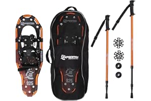 Cascade Mountain Tech Lightweight Aluminum Frame Snowshoe Set