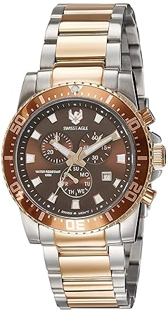 Swiss Eagle Chronograph Brown Dial Mens Watch - SE-9083B-TTRG-07