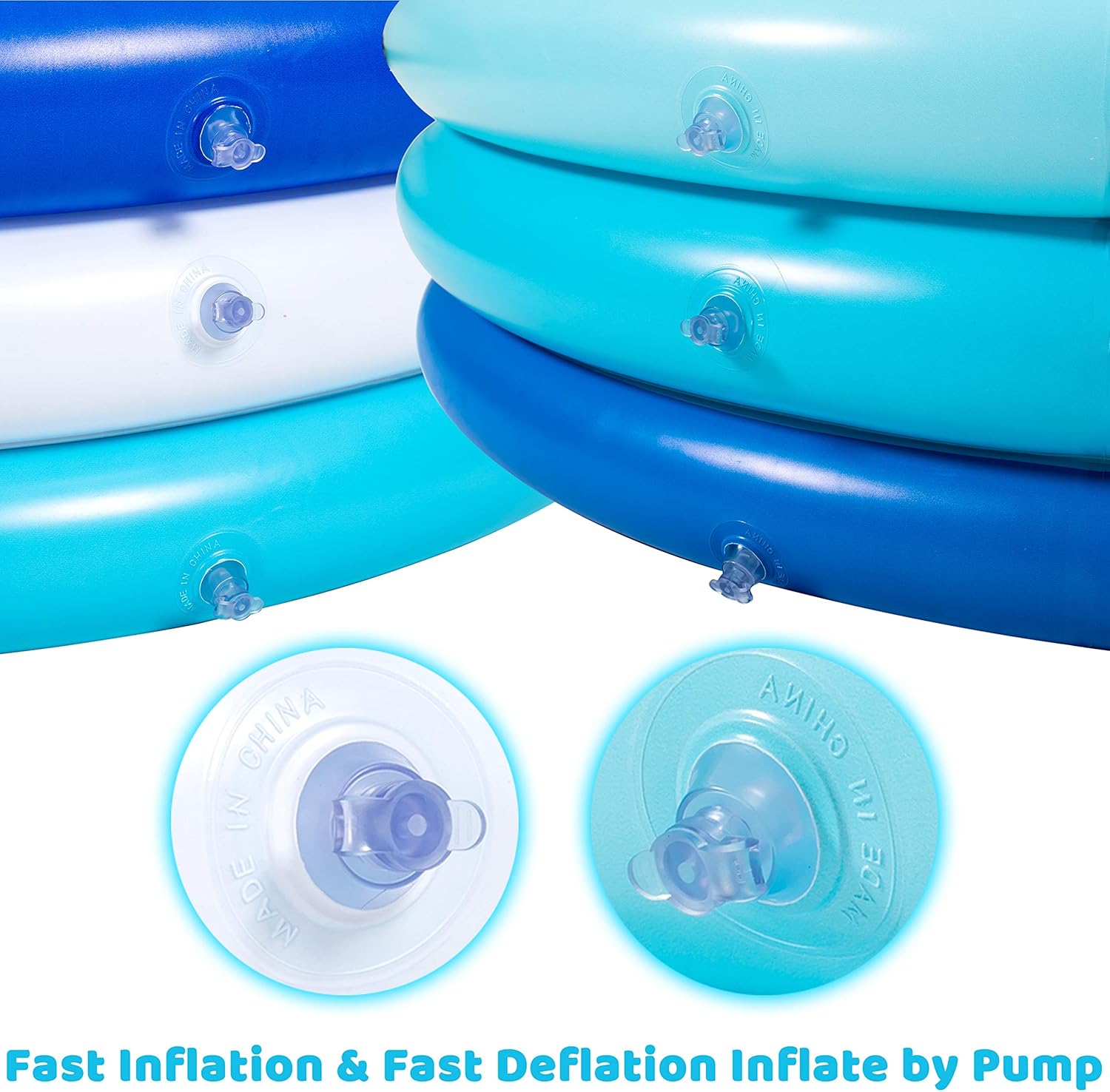 2 Packs 45" X 10" Inflatable Kiddie Pool, Blue Baby Swimming Pool, Summer Swimming Pool for Kids Water Pool Summer Fun, Indoor&Outdoor Pit Ball Pool for Ages 3+: Toys & Games