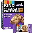 KIND Breakfast Bars, Caramel Peanut Protein, Gluten Free Breakfast Bars, 8g Protein, 1.76 OZ Packs, 6 Count