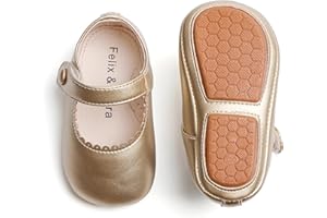FELIX & FLORA Soft Sole Baby Dress Shoes - Infant Baby Walking Shoes Moccasinss Rubber Sole Crib Shoes