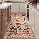 Rugcomf Runner Rug for Hallways Kitchen Rug Non Slip 2'x 6' Washable Rugs with Rubber Backing Soft Floral Carpet Runner for Hallways, Kitchen, Laundry, Bedroom, Bathroom(Beige)