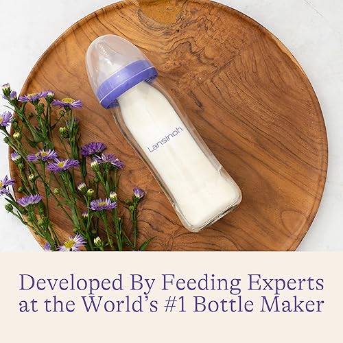 Lansinoh Anti-Colic Glass Baby Bottles for Breastfeeding Babies,