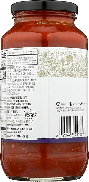 365 EVERYDAY VALUE, ROASTED GARLIC PASTA SAUCE, 25 OZ