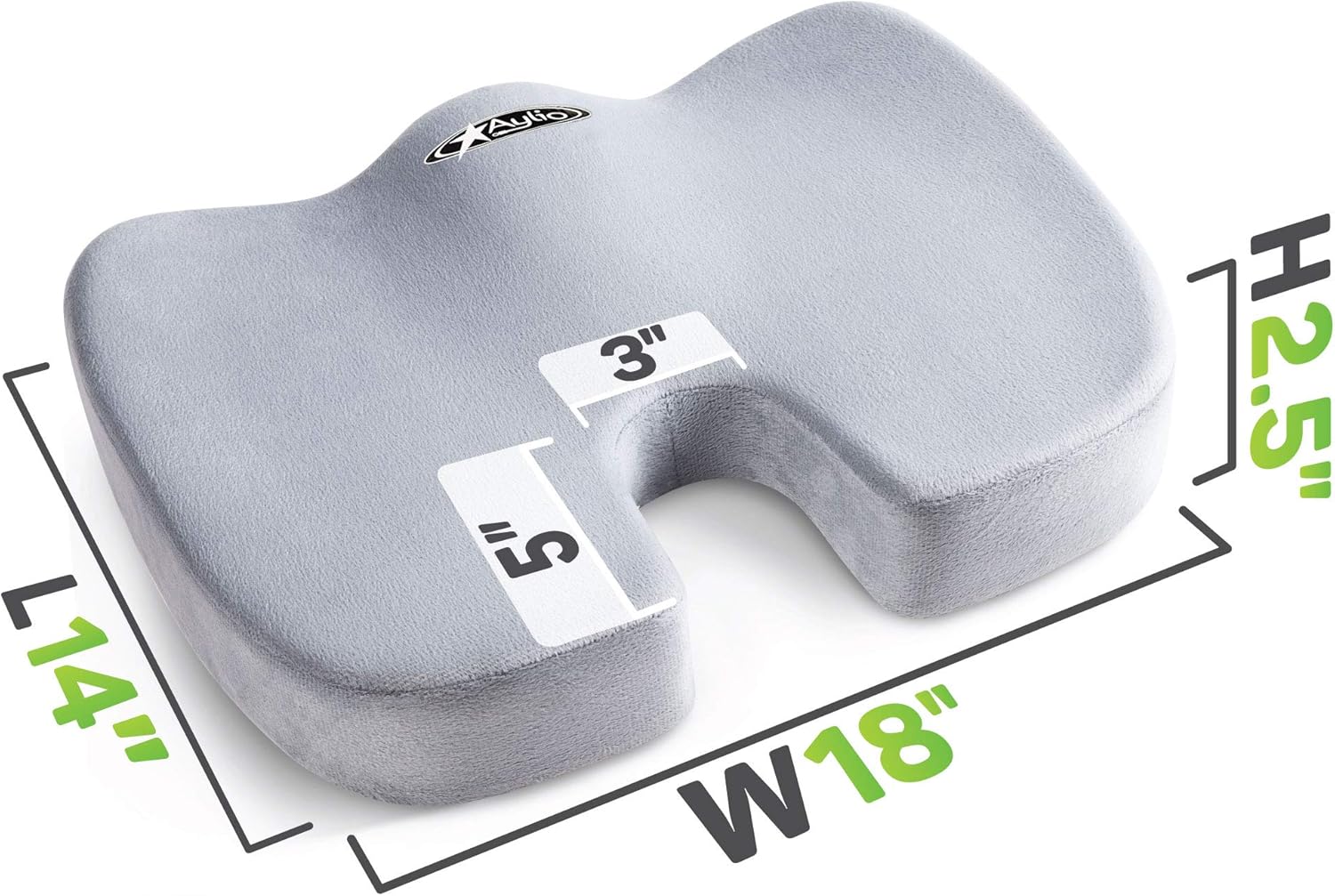 Aylio Coccyx Orthopedic Comfort Foam Seat Cushion for Lower Back, Tailbone and Sciatica Pain Relief (Gray): Home & Kitchen
