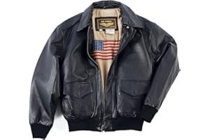 Landing Leathers Men Air Force A-2 Leather Flight Bomber Jacket (Also available in Big & Tall)