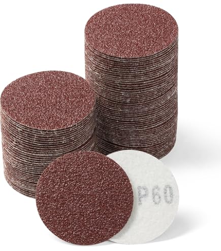 Yakamoz 60Pcs 2 Inch Sanding Discs Kit Hook And Loop With 1/8 Shank Backing Pad For Drill Die Grinder Rotary Tool 100-2000 Grit
