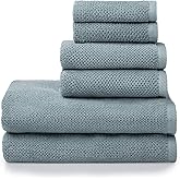 Simpli-Magic 79458 Popcorn Textured Bath Towels Set, 2 Bath Towels, 2 Hand Towels, 2 Washcloths, 6 Pieces, Blue
