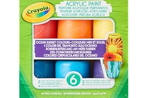 Crayola Set of 6 Acrylic Tempera in Resealable Jars for School and Free Time 54-2010