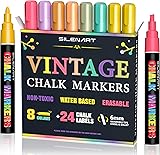 SILENART Chalk Markers Vintage - 8 Color, 24