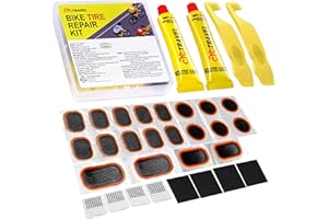 cyctravel Bike Tire Repair Kit, Bicycle Inner Tube Puncture Patch Kits with 20 PCS Vulcanizing Patches, User Manual, Metal Rasp and Tire Lever, Bike Patch Kit for Mountain and Road Bike.