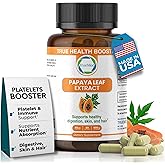 Papaya Leaf Extract 500mg, Supports Blood Platelets, Hair, Skin 60 Capsules | Papaya Leaf Extract for Platelets Support, 4X Extra Strength, Supports Digestive Health &amp; Natural Antioxidant, Made in USA