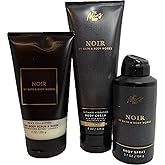 Bath and Body Works Men's Noir Ultimate Hydration Body Cream, Scrub, Spray Set of 3
