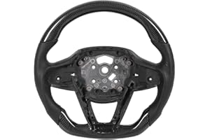 Klanata Carbon Fiber Steering Wheel with Nappa Leather & Orange Stitching, Flat Bottom D Shape Design, Fit for BMW G20 G30 G1