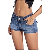 Milumia Women's Low Waisted Denim Shorts Y2k Mini Jean Shorts with Pocket