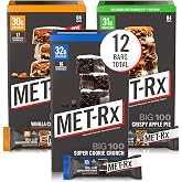 MET-Rx Big 100 Colossal Protein Bars Variety Pack, Super Cookie Crunch | Vanilla Caramel Churro, and Crispy Apple Pie Flavors, Brown, 12 Count