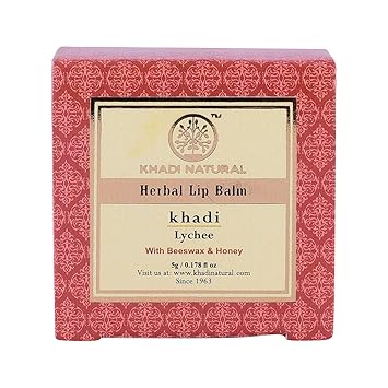 Khadi Natural Lychee Lip Balm with Beeswax and Sheabutter, 5gms