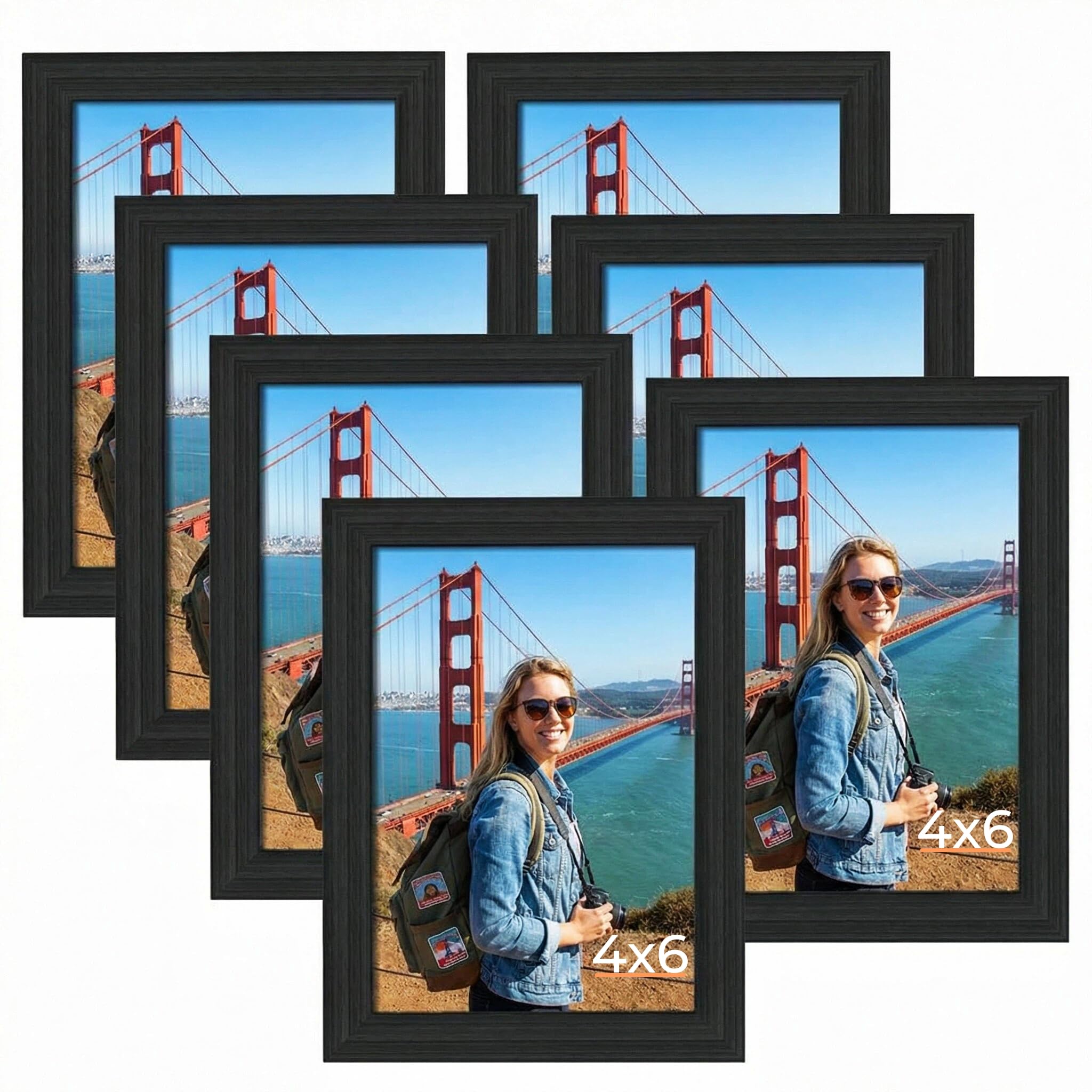 Giftgarden 6x4 Photo Frames Black Picture Frames for Tabletop or Wall Mounting Display, Pack of 7 — image 1