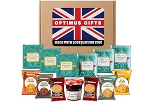 OY GIFTS Great British Tea Hamper - Fortnum and Mason Tea English Breakfast Tea and Afternoon Tea with Walkers Biscuits, Walkers Shortbread and Maman Preserve Strawberry Jam | Ideal Gifts For Tea Lovers