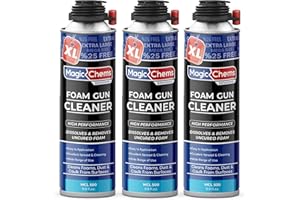 MAGIC CHEMS Spray Foam Cleaner (3 x 9.9oz) Foam Gun Cleaner, Great Remover Dissolves Uncured Expanding and Spray Polyurethane Foams, Uncured Foams Remover, Gun Not Includes - 3 Pack