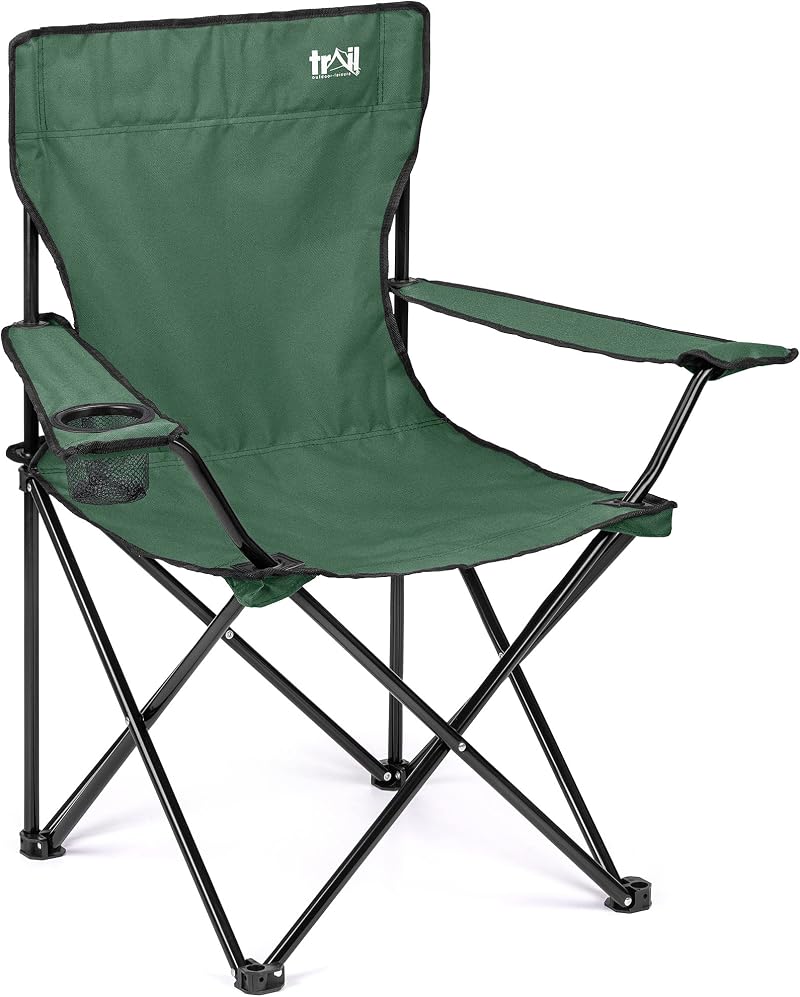 Trail Outdoor Leisure Trail Folding Camping Chair Green 100kg Capacity