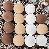 15 Velvet Christmas Ornaments, 3.15 Inch Flocked Balls, Shatterproof Xmas Bulbs, Velvet Ornament Balls (Brown, Beige, White)
