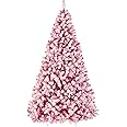 Best Choice Products 6ft Pre-Lit Pink Christmas Tree, Artificial Snow Flocked Full Fir Tree, Holiday Decoration w/ 250 Lights, 928 Branch Tips, Foldable Metal Base