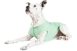 Gold Paw Sun Shield Dog Tee – T-Shirt for Canines – UV Protection, Pet Anxiety Relief, Wound Care – Protects Against Foxtails, Aids Alopecia - Machine Washable, All Season – Size 18 – Pistachio