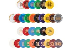 SLOWPLAY Poker Chip Sample Set | Godel Clay Poker Chips & Ceramic Poker Chips | Numbered Chips, Blank Chips | 50pcs per Pack