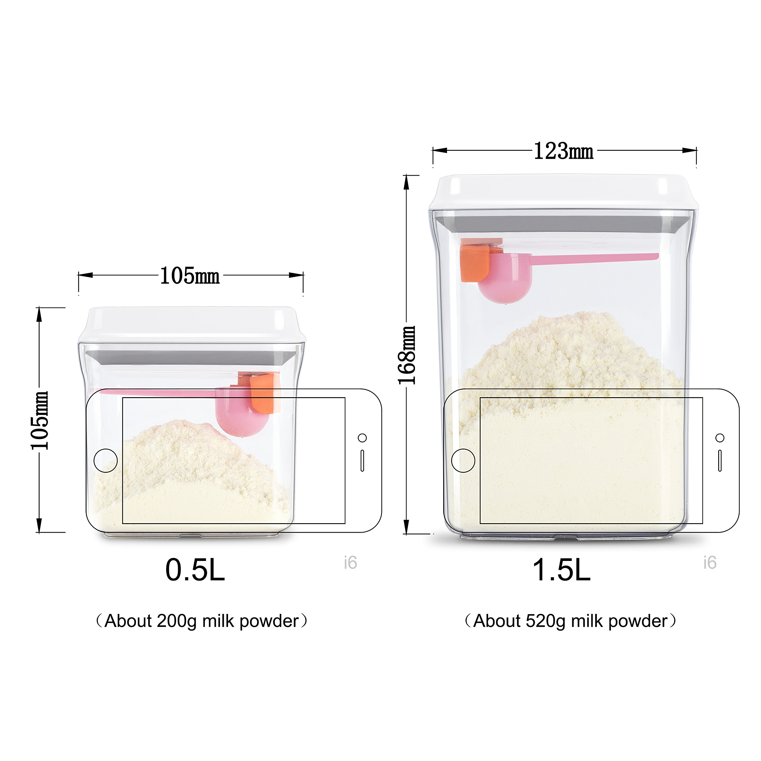 Formula Dispenser Airtight BPA Free Milk Powder Container Portable