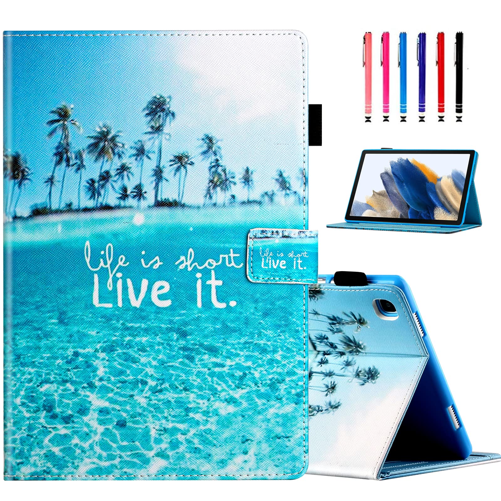 MOKASE Case for Galaxy Tab A7 10.4 inch 2020, PU Leather Case Slim Fit Folio Stand Cover with Pen Holder for Samsung Galaxy Tab A7 2020 10.4 Inch Model SM-T500 SM-T505 SM-T507 Tablet, Beach
