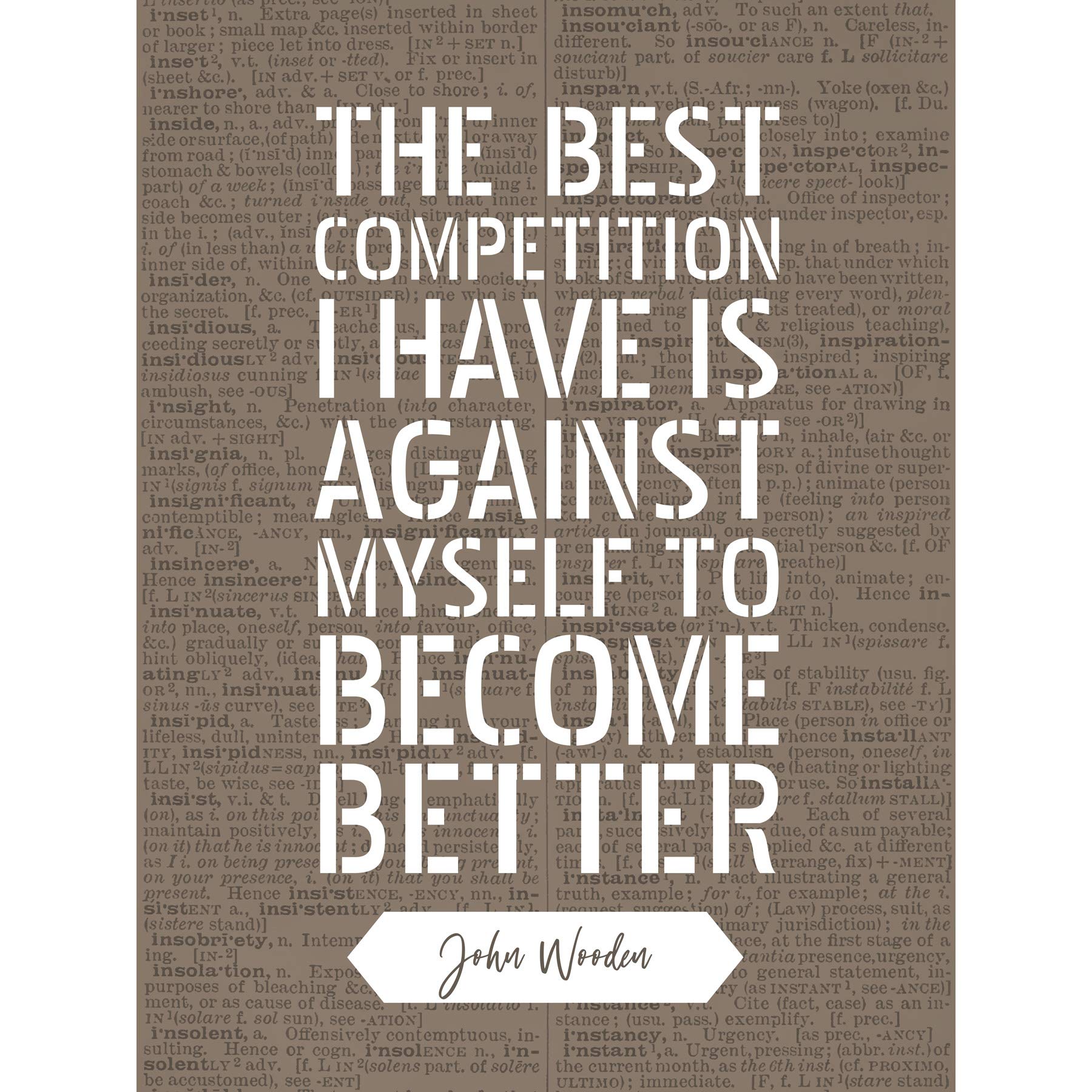 Artery8 Quote John Wooden Competition Better Basketball Coach Premium Wall Art Canvas Print 18X24 Inch