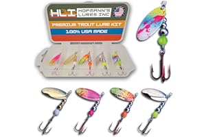 HOFMANN'S LURES INC. Hipster Pro Pack Trout Spinners - Proven Inline Spinner Baits, Premium Rooster Tail Fishing Lures for Trout and Salmon River Fishing, 100% USA Made by Hofmann's Lures