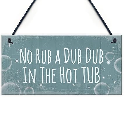 Red Ocean Cheeky Funny Hot Tub Signs And Plaque Hanging Garden
