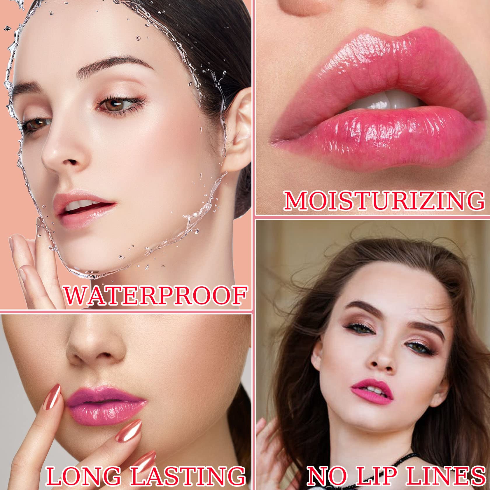 CAHIUYOA 2PCS Crystal Flower Lipstick, Magic Color Changing, Long Lasting, Moisturizing, Semi-Glossy Finish, Sheer Coverage, 2 Fl Oz, 2 Pack