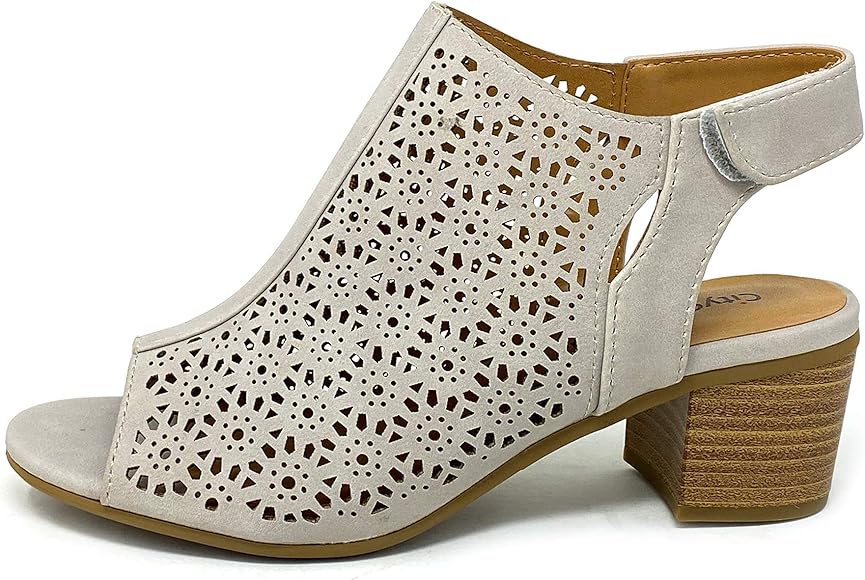 caged peep toe heels