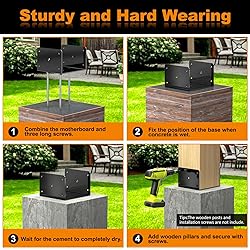 FMhotu 8x8 Concrete Post Base(4 PCS), Deck Post