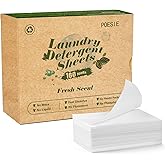 Poesie Laundry Detergent Sheets Fresh Scent 160 Sheets Clear Non-Plastic Hypoallergenic Liquid Less Sheets for Home Dorm Trav