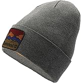 Timberland Beanie with Mountain Patch Charcoal Heather