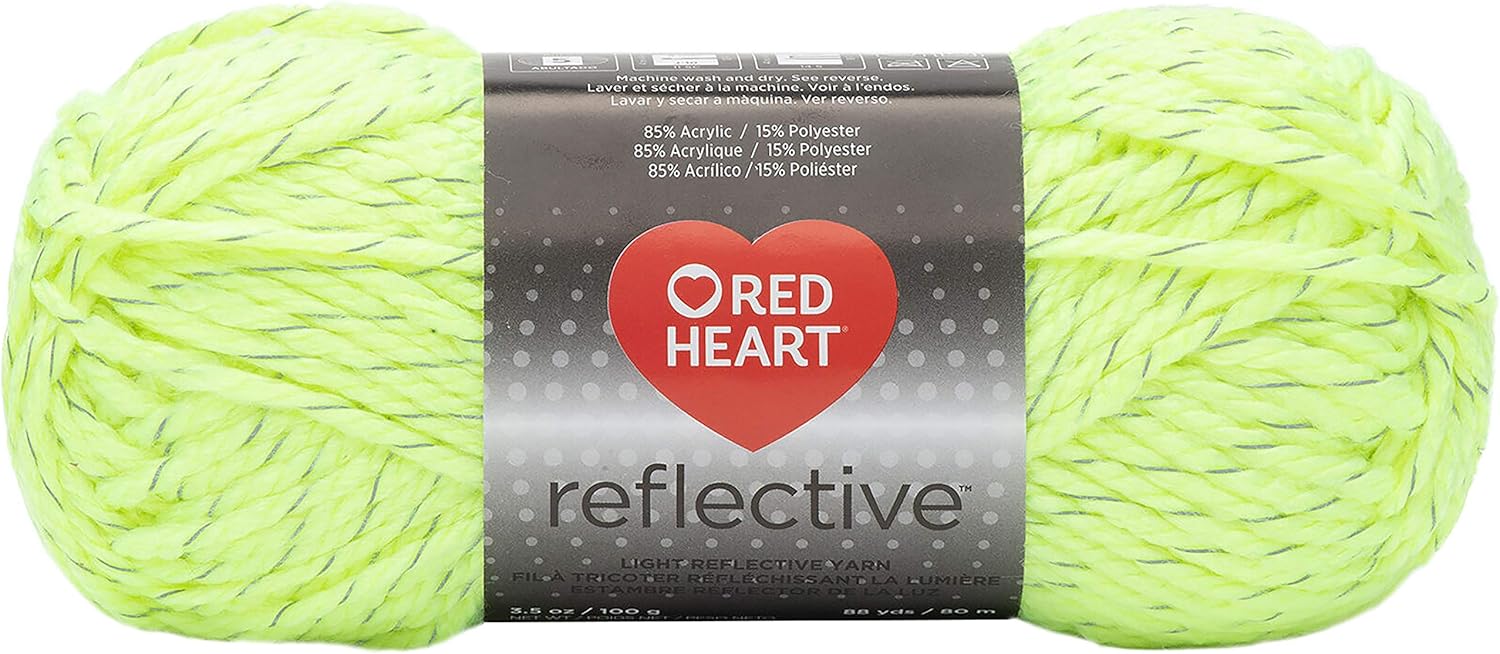 RED HEART Reflective Yarn, Neon Yellow