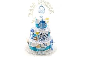 pins Pacifiers rattles - Blue Colorful Baby Shower Diaper Cake Kit for a 3 Tier Cake Diapers NOT Included KIT ONLY NOT Assemb