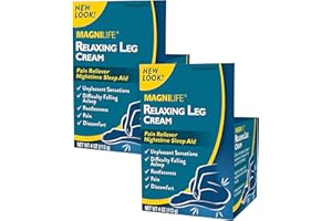 MagniLife Relaxing Leg Cream, Deep Penetrating Topical for Pain and Restless Leg Syndrome Relief, Naturally Soothe Cramping, Discomfort, and Tossing with Lavender and Magnesium - 2 Packs of 4oz