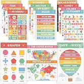 Fun Educational Posters for Toddlers - Set of 16 for Classroom & Homeschool | Easy to Read Learning Posters for Homeschool De